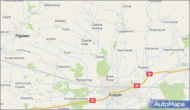 mapa Górka gmina Kobylin, Górka gmina Kobylin na mapie Targeo