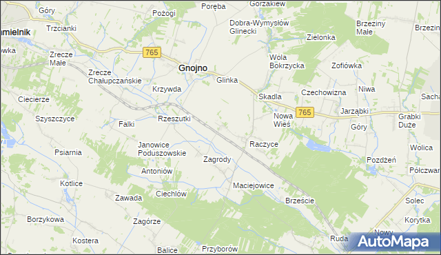 mapa Januszowice gmina Gnojno, Januszowice gmina Gnojno na mapie Targeo