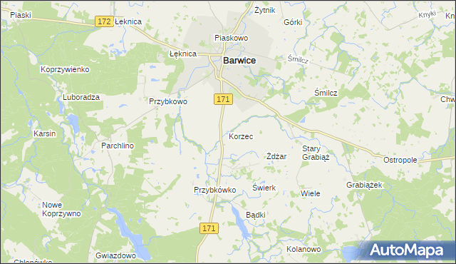 mapa Korzec, Korzec na mapie Targeo