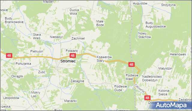 mapa Ksawerów Stary, Ksawerów Stary na mapie Targeo