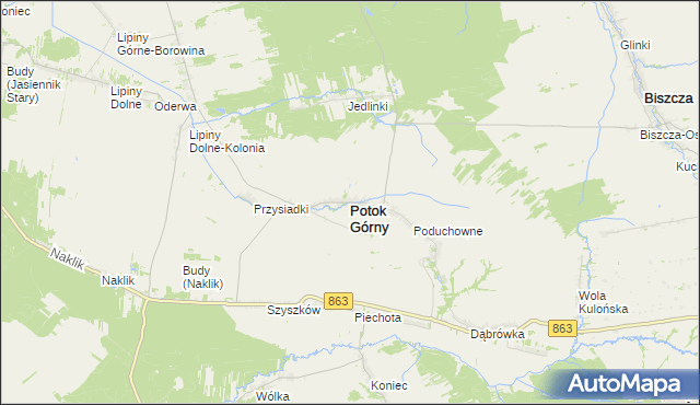 mapa Potok Górny, Potok Górny na mapie Targeo