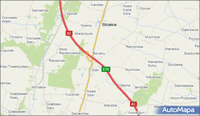 mapa Sójki-Parcel, Sójki-Parcel na mapie Targeo