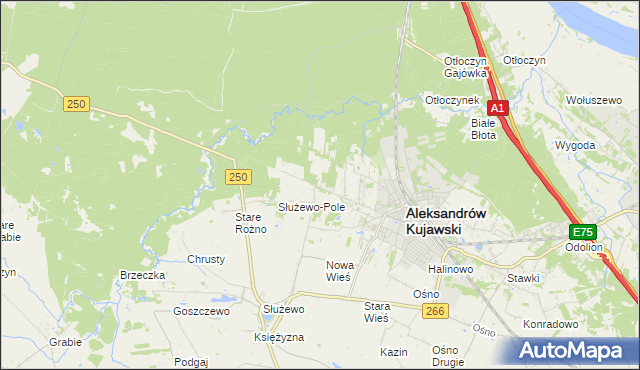 mapa Rożno-Parcele, Rożno-Parcele na mapie Targeo