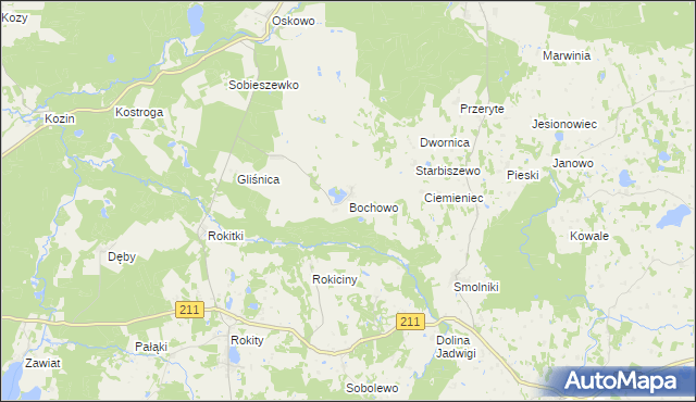 mapa Bochowo, Bochowo na mapie Targeo