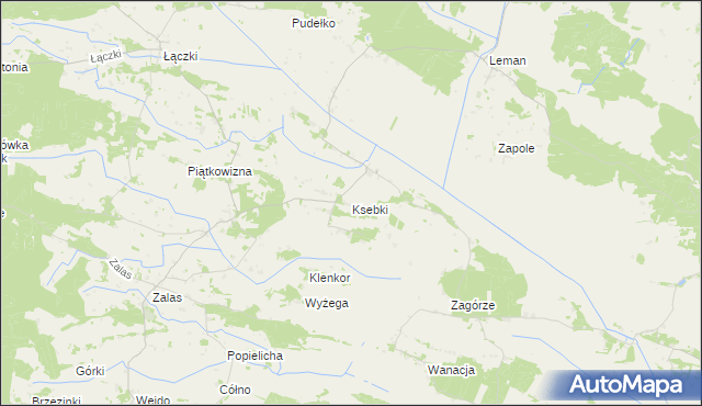 mapa Ksebki, Ksebki na mapie Targeo