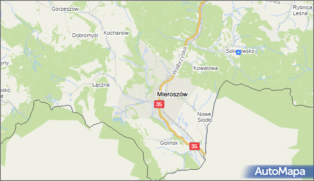 mapa Mieroszów, Mieroszów na mapie Targeo