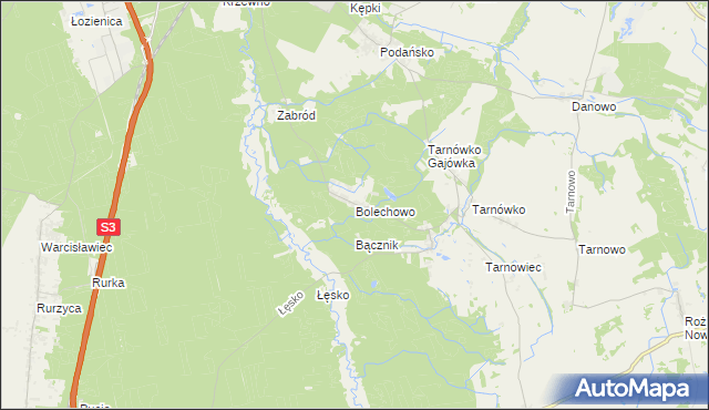 mapa Bolechowo gmina Goleniów, Bolechowo gmina Goleniów na mapie Targeo