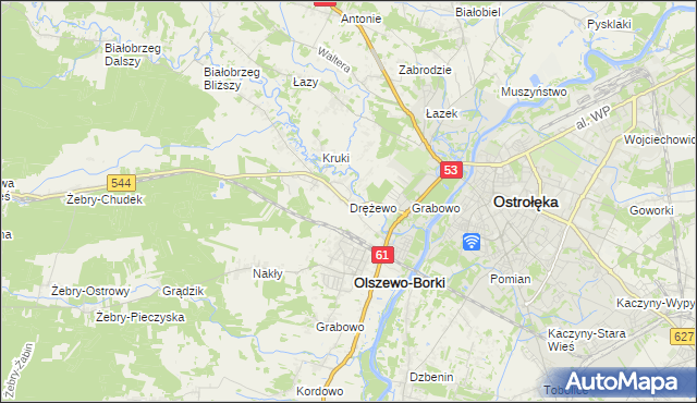 mapa Drężewo, Drężewo na mapie Targeo