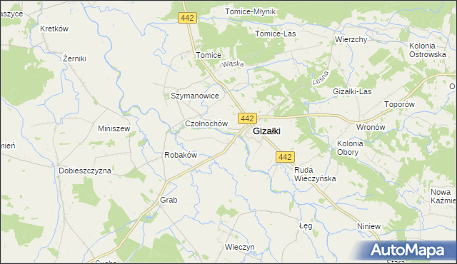 mapa Nowa Wieś gmina Gizałki, Nowa Wieś gmina Gizałki na mapie Targeo