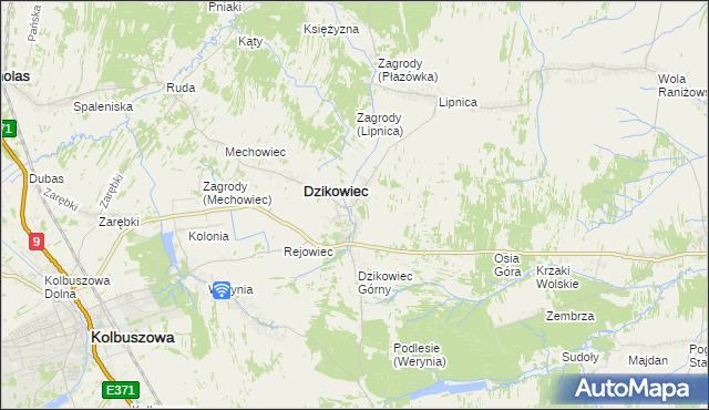 mapa Nowy Dzikowiec, Nowy Dzikowiec na mapie Targeo