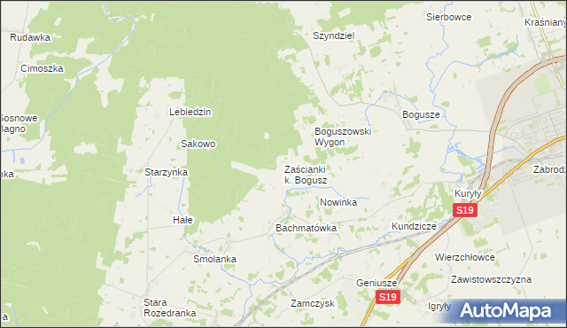mapa Zaścianki k. Bogusz, Zaścianki k. Bogusz na mapie Targeo