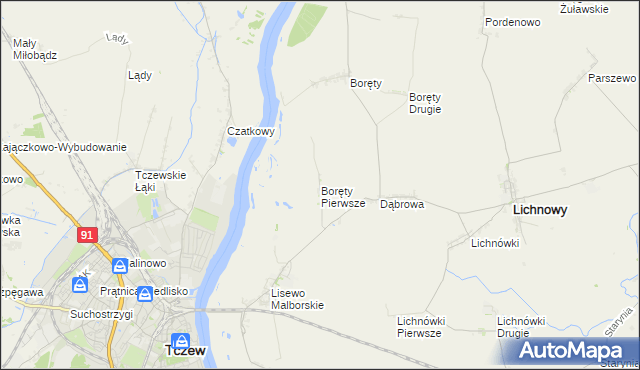 mapa Boręty Pierwsze, Boręty Pierwsze na mapie Targeo