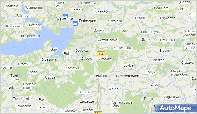 mapa Czasław gmina Raciechowice, Czasław gmina Raciechowice na mapie Targeo