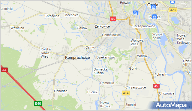 mapa Dziekaństwo, Dziekaństwo na mapie Targeo