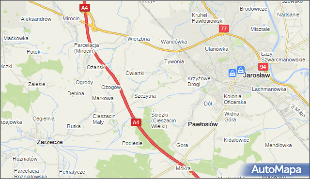 mapa Maleniska gmina Pawłosiów, Maleniska gmina Pawłosiów na mapie Targeo