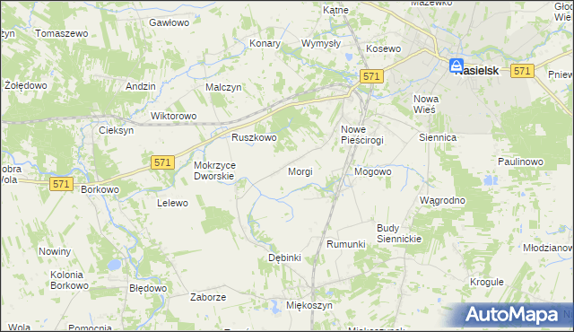 mapa Morgi gmina Nasielsk, Morgi gmina Nasielsk na mapie Targeo