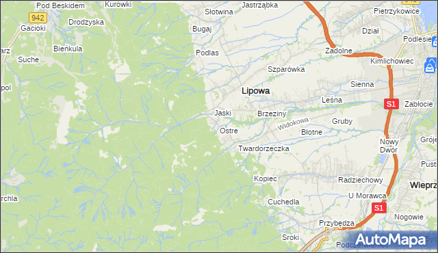 mapa Ostre, Ostre na mapie Targeo