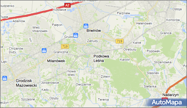 mapa Podkowa Leśna, Podkowa Leśna na mapie Targeo