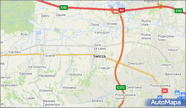 mapa Świlcza, Świlcza na mapie Targeo