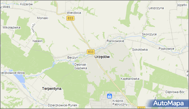 mapa Urzędów, Urzędów na mapie Targeo