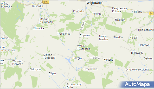 mapa Wólka Tuczępska, Wólka Tuczępska na mapie Targeo