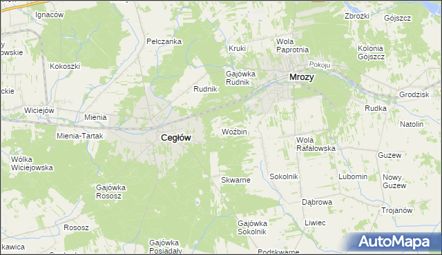 mapa Woźbin, Woźbin na mapie Targeo