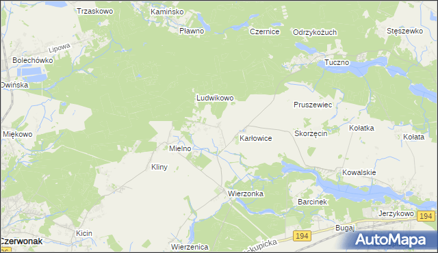 mapa Dębogóra gmina Czerwonak, Dębogóra gmina Czerwonak na mapie Targeo