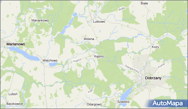 mapa Kępno gmina Dobrzany, Kępno gmina Dobrzany na mapie Targeo