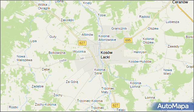 mapa Kosów Ruski, Kosów Ruski na mapie Targeo