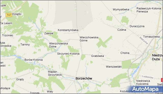 mapa Łączki-Pawłówek, Łączki-Pawłówek na mapie Targeo