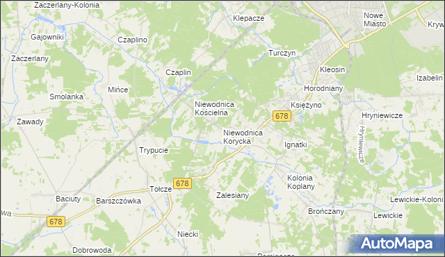 mapa Niewodnica Korycka, Niewodnica Korycka na mapie Targeo