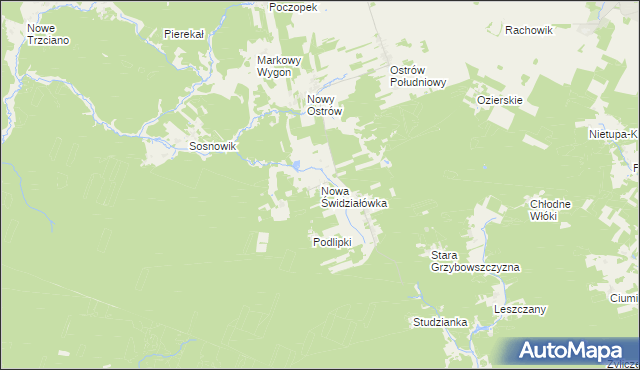 mapa Nowa Świdziałówka, Nowa Świdziałówka na mapie Targeo