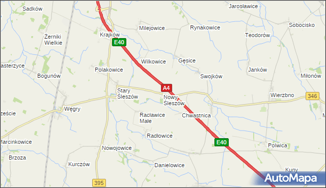 mapa Nowy Śleszów, Nowy Śleszów na mapie Targeo