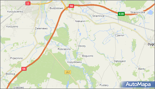 mapa Obroty, Obroty na mapie Targeo