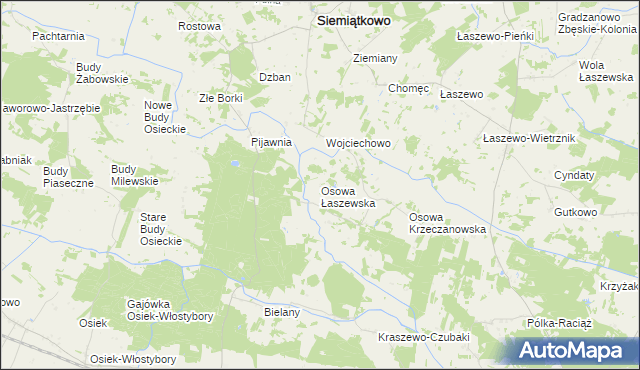 mapa Osowa Łaszewska, Osowa Łaszewska na mapie Targeo