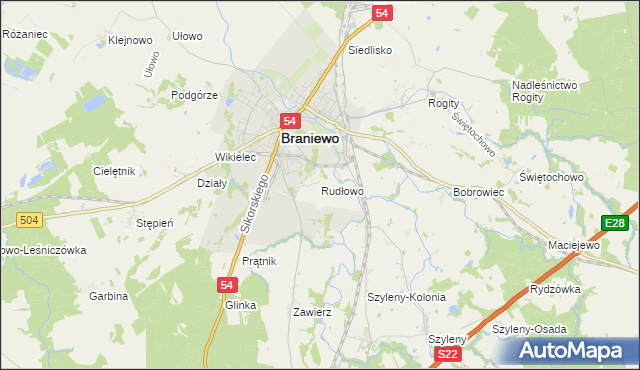 mapa Rudłowo, Rudłowo na mapie Targeo