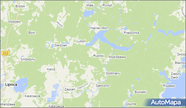 mapa Rudniki gmina Lipnica, Rudniki gmina Lipnica na mapie Targeo