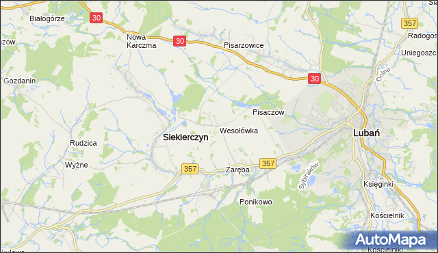 mapa Wesołówka gmina Siekierczyn, Wesołówka gmina Siekierczyn na mapie Targeo