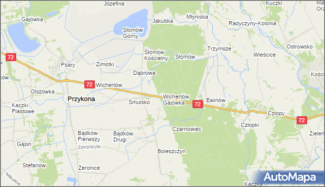 mapa Wichertów Gajówka, Wichertów Gajówka na mapie Targeo