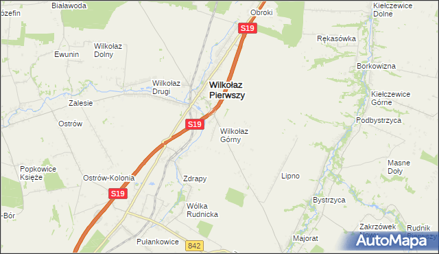 mapa Wilkołaz Górny, Wilkołaz Górny na mapie Targeo