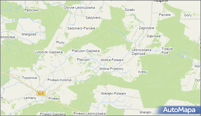 mapa Wólka-Folwark gmina Rząśnik, Wólka-Folwark gmina Rząśnik na mapie Targeo