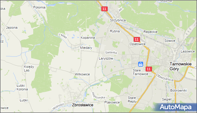 mapa Laryszów, Laryszów na mapie Targeo