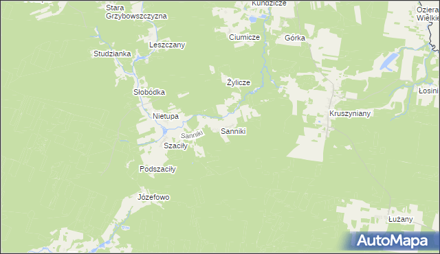 mapa Sanniki gmina Krynki, Sanniki gmina Krynki na mapie Targeo