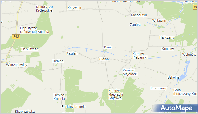 mapa Sielec gmina Leśniowice, Sielec gmina Leśniowice na mapie Targeo