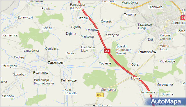 mapa Cieszacin Wielki, Cieszacin Wielki na mapie Targeo