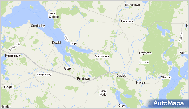 mapa Makosieje, Makosieje na mapie Targeo