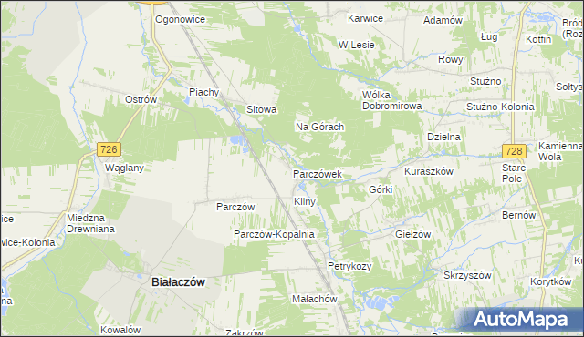 mapa Parczówek, Parczówek na mapie Targeo