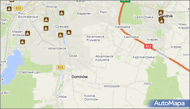 mapa Abramowice Kościelne, Abramowice Kościelne na mapie Targeo