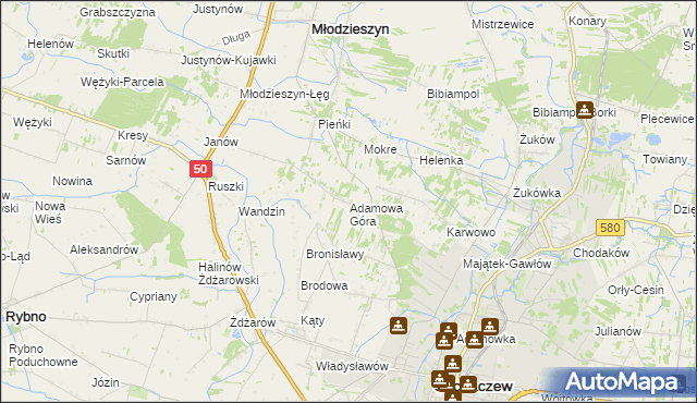 mapa Adamowa Góra, Adamowa Góra na mapie Targeo