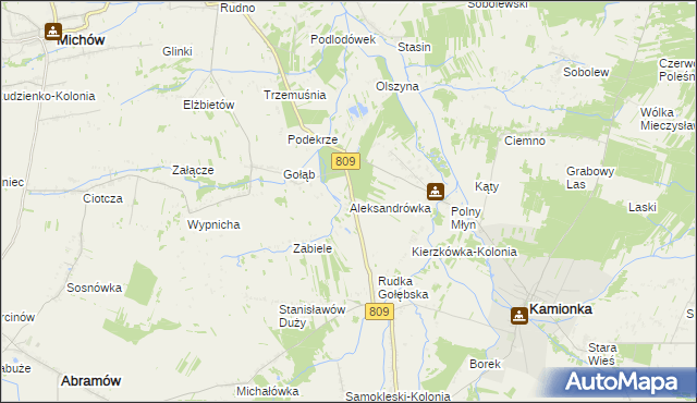 mapa Aleksandrówka gmina Michów, Aleksandrówka gmina Michów na mapie Targeo